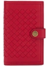 Bottega Veneta Intrecciato French Wallet In Red