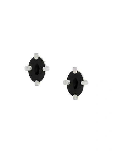 Wouters & Hendrix My Favourites Onyx Stone Studs In Silver