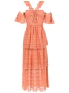 Nk Long Layered Dress In Orange