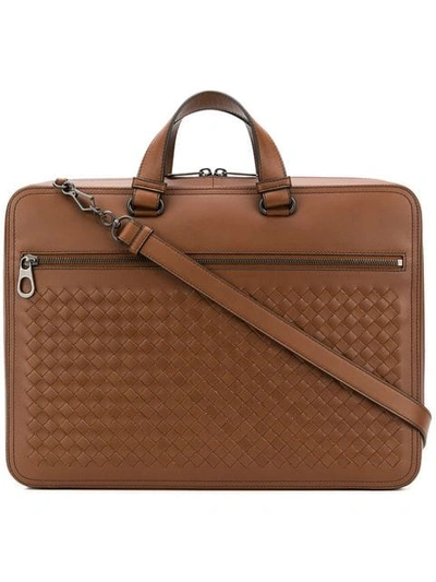 Bottega Veneta Intrecciato-aktentasche In Brown