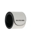 Balenciaga Leather Snap Bracelet In White