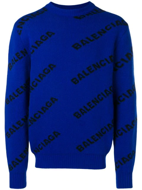 jacquard logo crewneck balenciaga