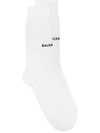 Balenciaga Logo Knit Socks In White