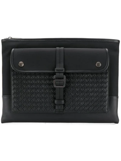 Bottega Veneta Intrecciato-detailed Clutch In 1000 Black