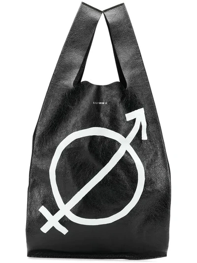 Balenciaga Supermarket Shopper Bag In Black