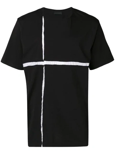 Diesel Black Gold Contrasting Inlay Oversized T In Black