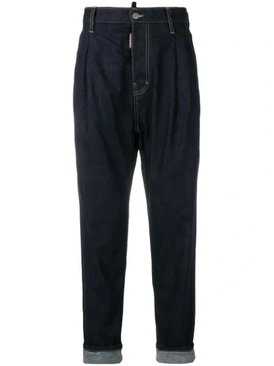 Dsquared2 High-waisted Tapered Jeans In Blue