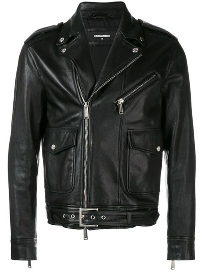 Dsquared2 Biker Jacket In Black