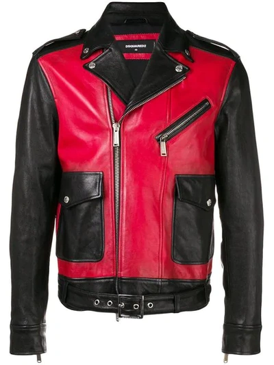 Dsquared2 Panelled Jacket In 961 Red Black