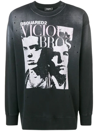 Dsquared2 'vicious Bros' Pullover In Grey