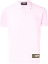 Dsquared2 Logo Patch Polo Shirt In Pink