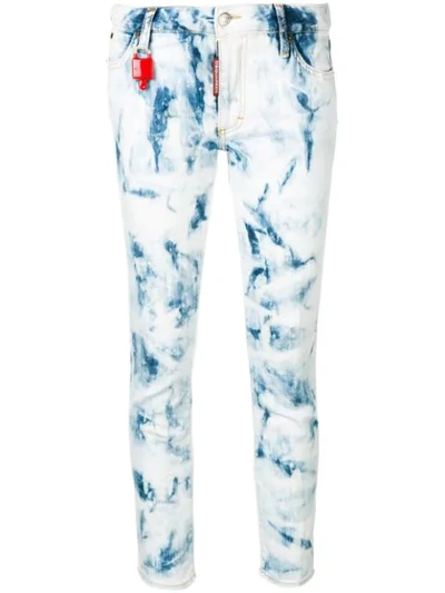 Dsquared2 Runaway Cropped Jeans In Blue