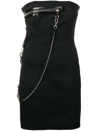 Dsquared2 Zip Detail Mini Dress In Black