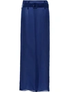 Prada Chiffon Sheer Long Skirt In Blue