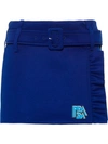 Prada Envelope Ruffled Mini Skirt In Blue