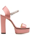 Jimmy Choo Santina 125 Sandals In Pink