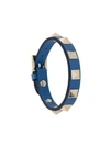 Valentino Garavani Rockstud Small Leather Bracelet In Blue