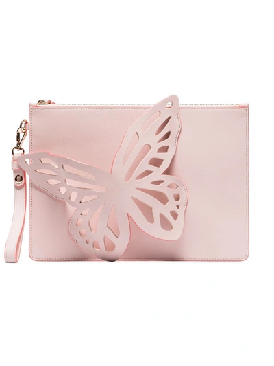 Sophia Webster Pink Flossy Butterfly Cotton Blend Clutch