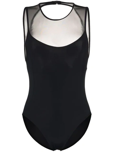 Beth Richards Bardot Scoop Neck Swimsuit In Black