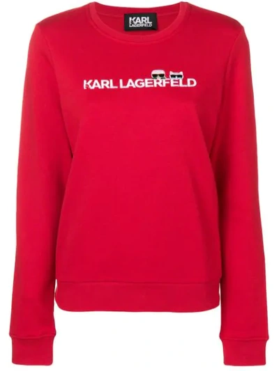 Karl Lagerfeld Ikonik & Logo Sweatshirt In Red