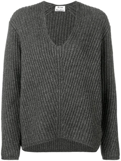 Acne Studios Deborah V-neck Sweater - Grey