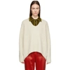 Acne Studios Beige Deborah Deep V-neck Sweater In White