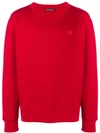 Acne Studios Fairview Face Sweatshirt - Red