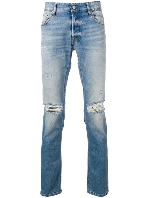 Just Cavalli Distressed Slim In Blue | ModeSens