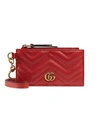 Gucci Gg Marmont Card Case In Red
