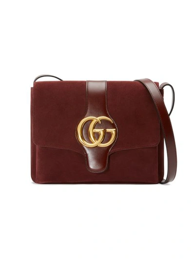 Gucci Medium Leather Shoulder Bag In Red