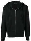 Acne Studios Ferris Zip Face Hooded Sweatshirt In Black