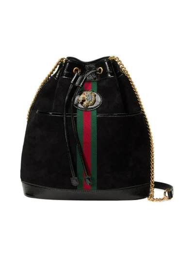 Gucci Rajah Medium Bucket Bag In Black