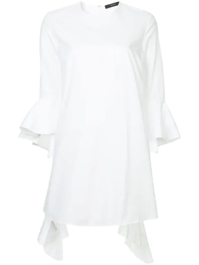 Ellery Kilkenny Frill Sleeve Dress In White