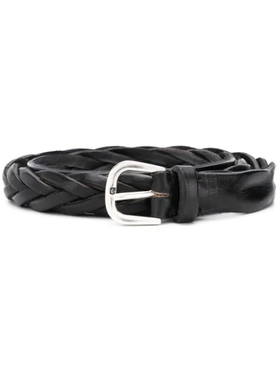 Leqarant Braided Leather Belt In Black