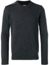 Les Hommes Zipped Shoulder Knit Sweater - Grey