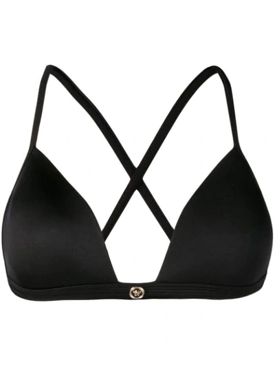 Versace Medusa Logo Race Back High Rise Bikini In Black