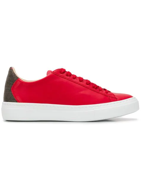 Fabiana Filippi Flat Lace-up Sneakers In Red | ModeSens