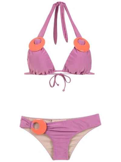 Adriana Degreas Embellished Bikini Set In Purple