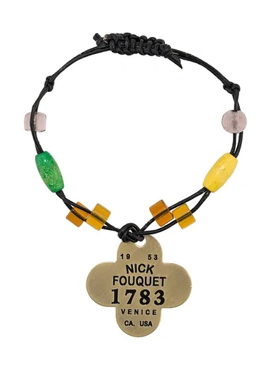 Nick Fouquet Logo Plaque Bracelet In Black