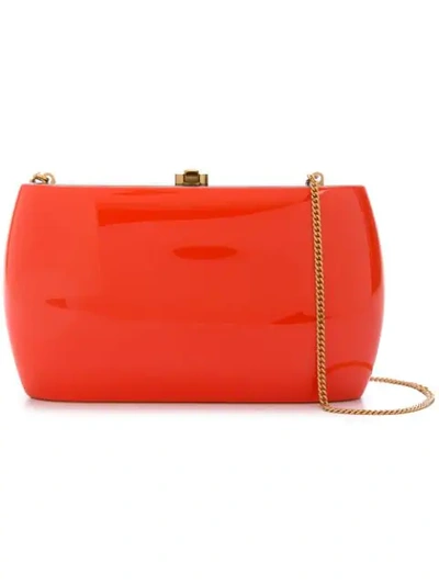 Rocio Rounded Shape Clutch Bag In Orange