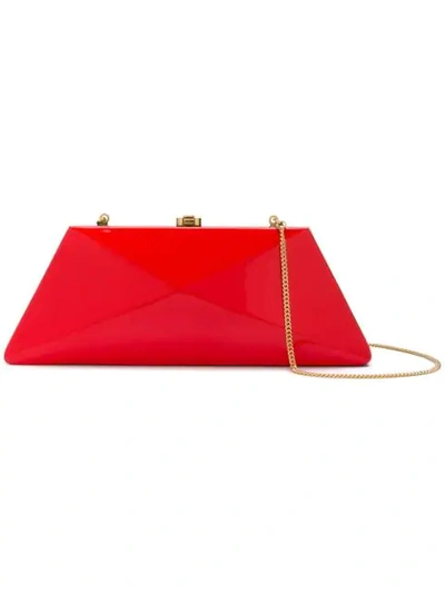 Rocio Square Shaped Clutch Bag In Red