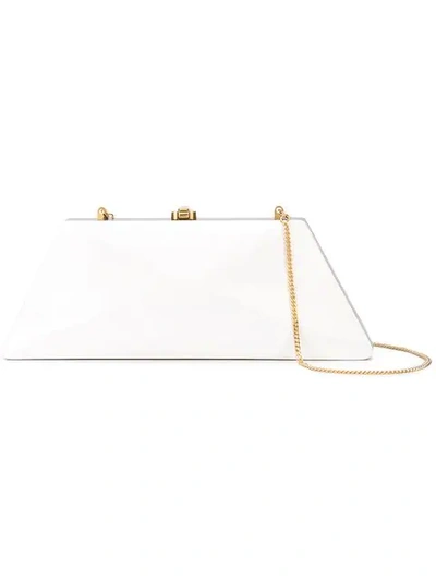 Rocio Trapeze Shaped Clutch Bag In White