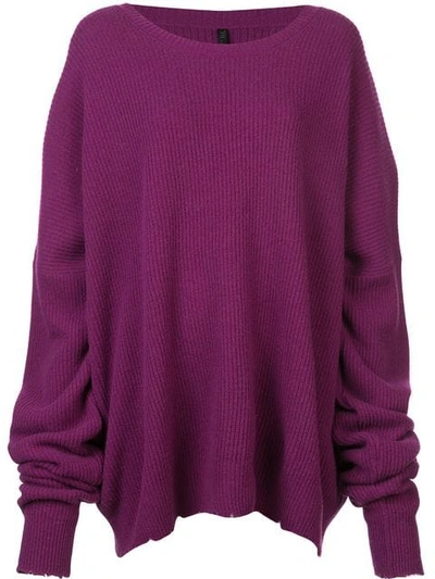 Ben Taverniti Unravel Project Short Knitted Dress In Purple
