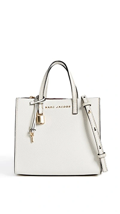 Marc Jacobs Mini Grind Tote Bag In Cotton White/gold
