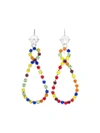 Miu Miu Multicoloured Rainbow Crystal Drop Loop Earrings - F0055 Multicolor
