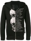 Philipp Plein Logo Gem Embellished Hoodie In Black