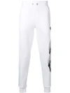 Philipp Plein Side Skulls And Logo Track Pants In White
