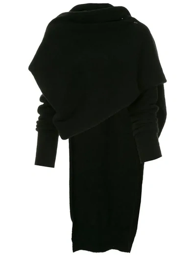 Isabel Benenato Draped Sweater In Black