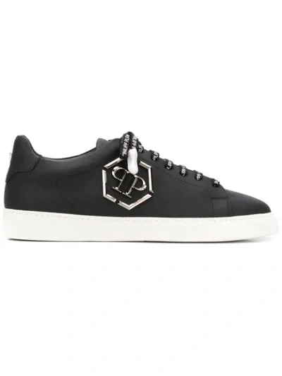 Philipp Plein Statement Low-top Sneakers In Black/white