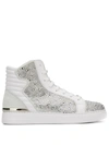 Philipp Plein Contrast Hi-top Sneakers In White